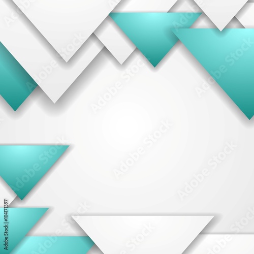 Abstract turquoise triangles vector corporate background