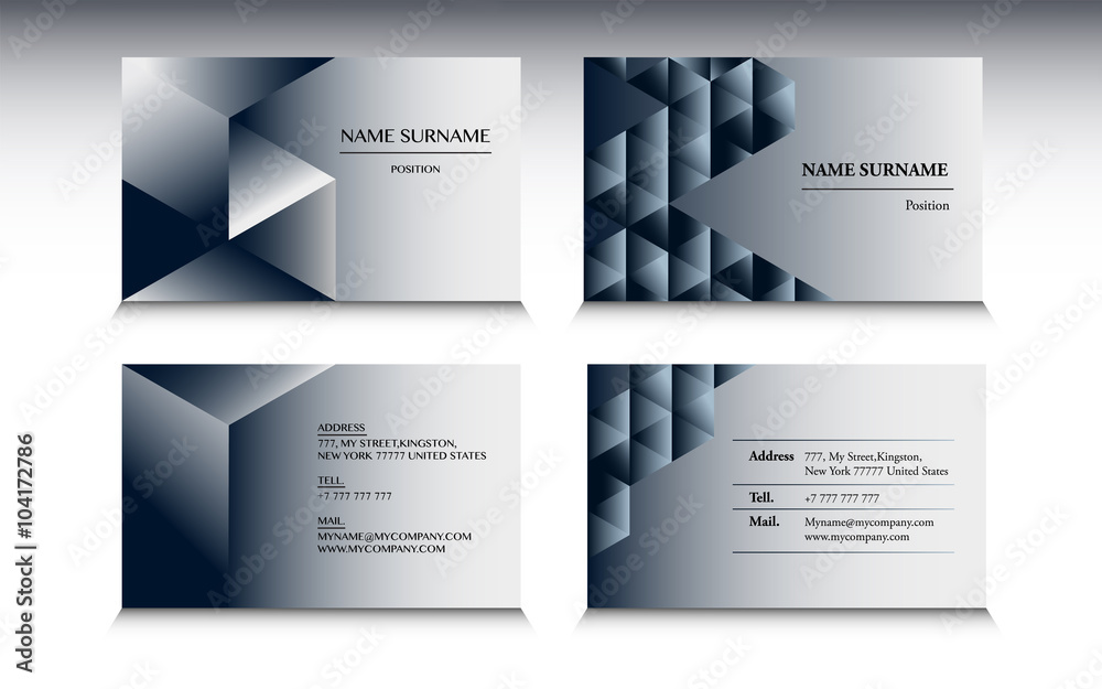 Set of business card template in Minimalist style Set of business card template in Minimalist style