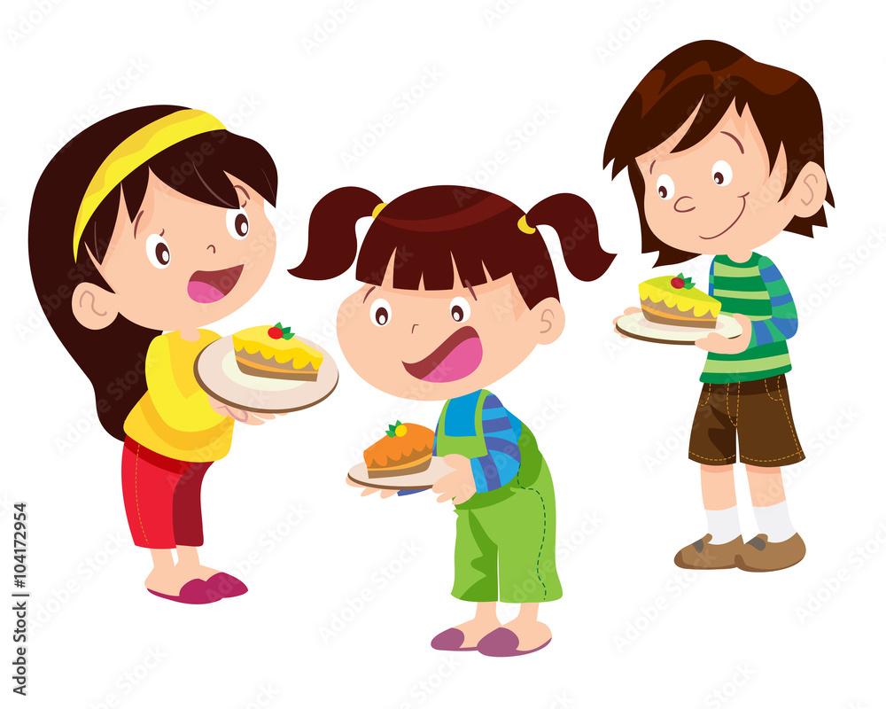 children have cake
