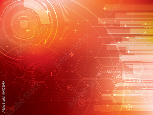 abstract technology background with hexagons