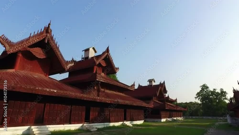 Buildings of the architectural ensemble of The Mandalay Royal Palace in Myanmar Buildings of the architectural ensemble of The Mandalay Royal Palace in Myanmar