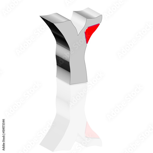Y Strich rot 3d
