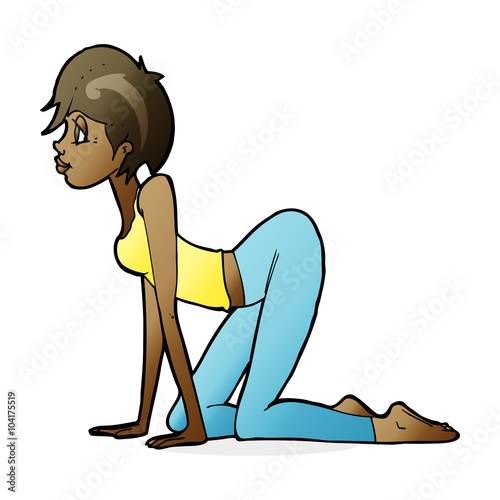 cartoon sexy woman on all fours