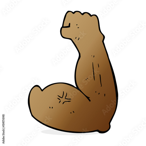 flexing strong arm cartoon