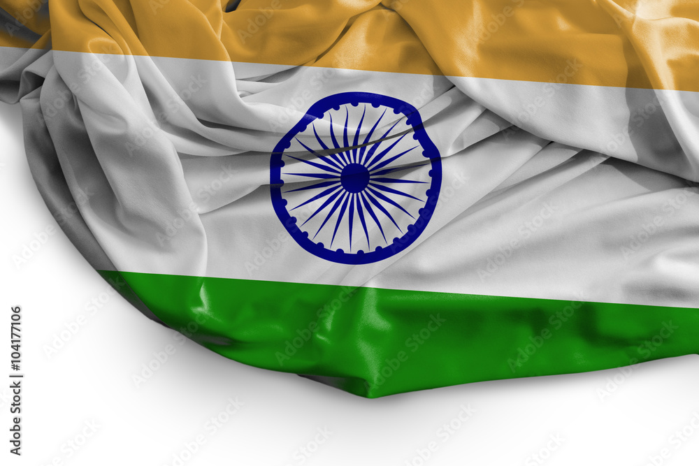 Indian flag on white background Stock Illustration | Adobe Stock