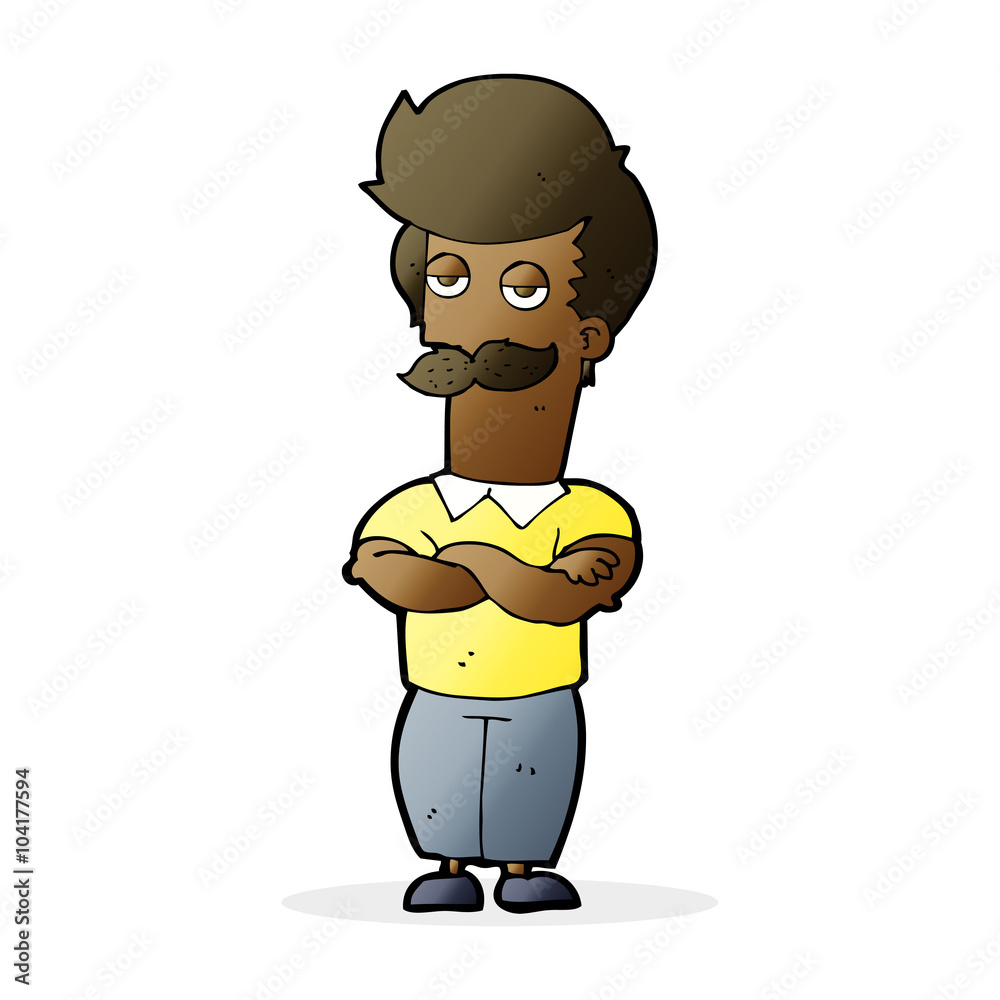 cartoon mustache muscle man