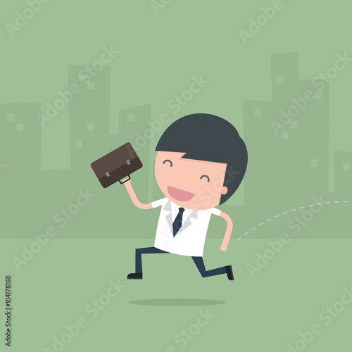 Businessman running. Cartoo...
