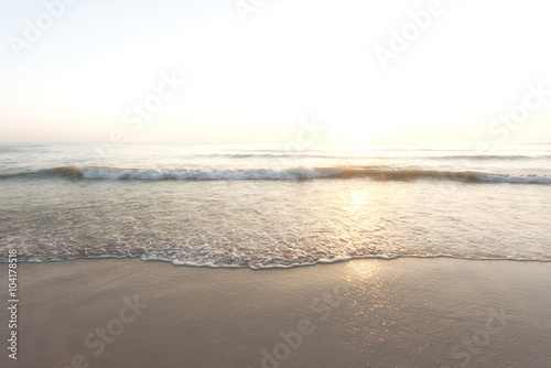 Sunshine at the tropical beach in the morning