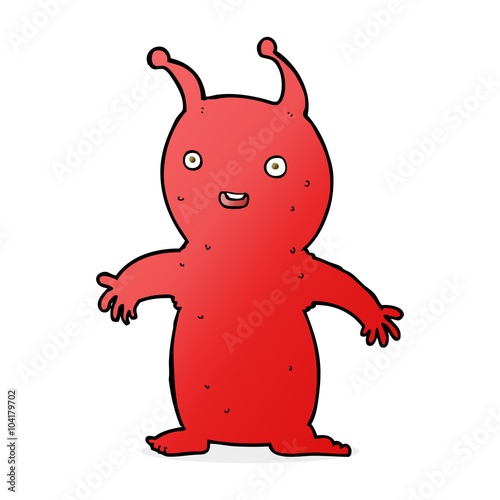 cartoon happy little alien