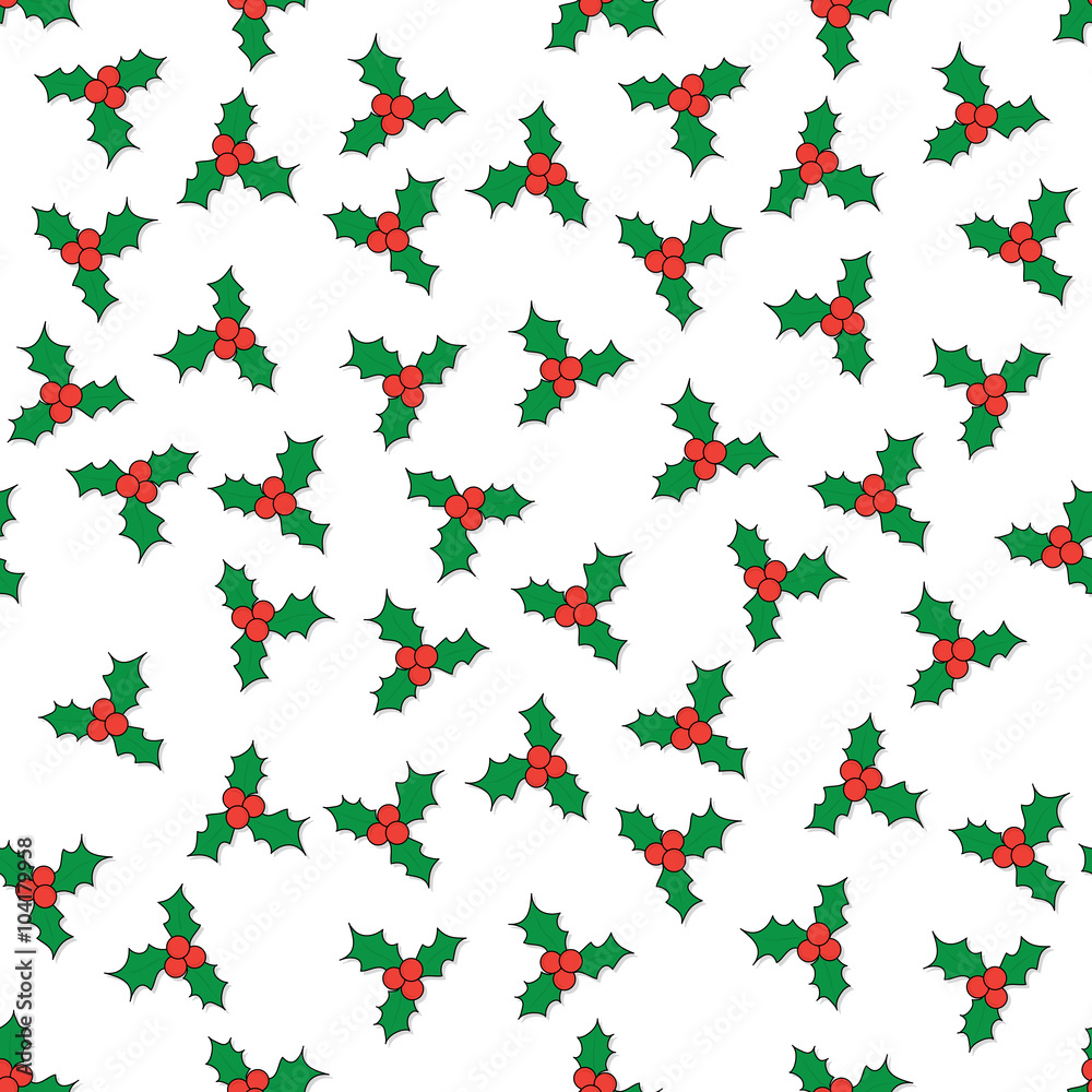Holly seamless pattern Holly seamless pattern