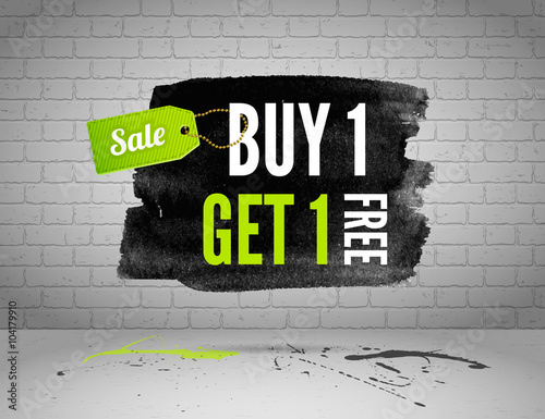 Sale watercolor banner with splashes