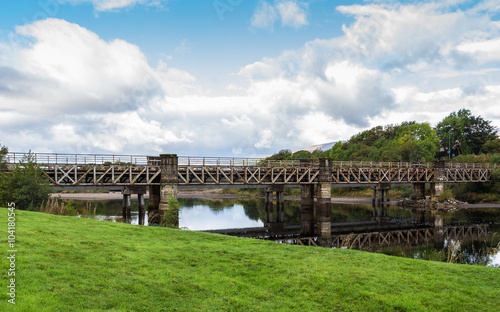 Railway bridge over river Lochy in Fort William, Scotland