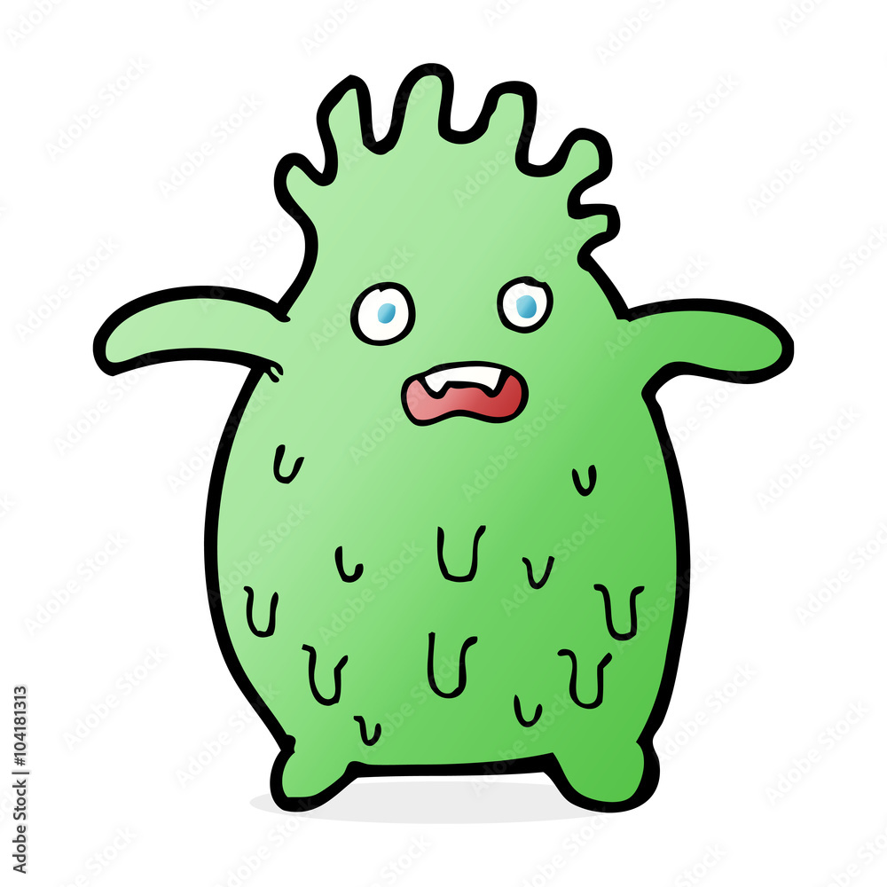 cartoon funny slime monster