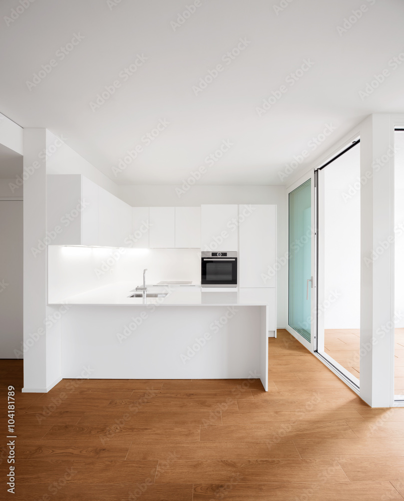 Interior of modern apartment, kitchen