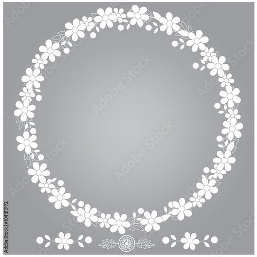 Floral frame with leaves vector