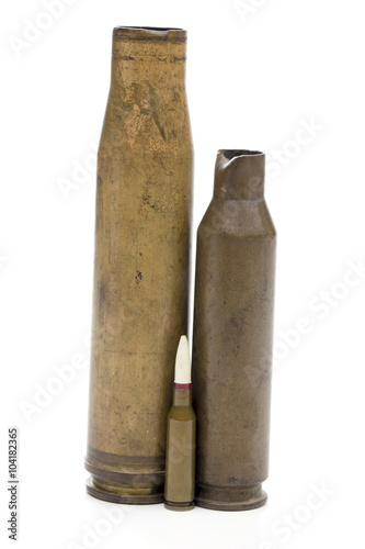 cartridges on the white background