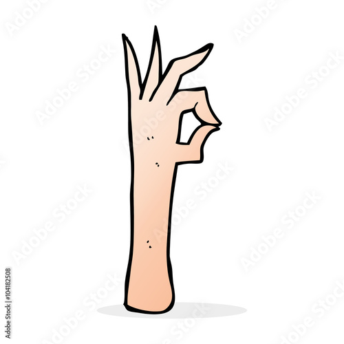 cartoon okay hand gesture