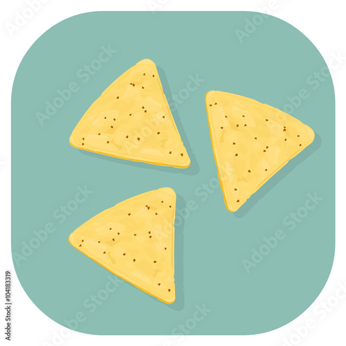 A vector illustration of Mexican cuisine, Tortilla Chips. 
Tortilla Chips icon illustration - Mexican food concept.