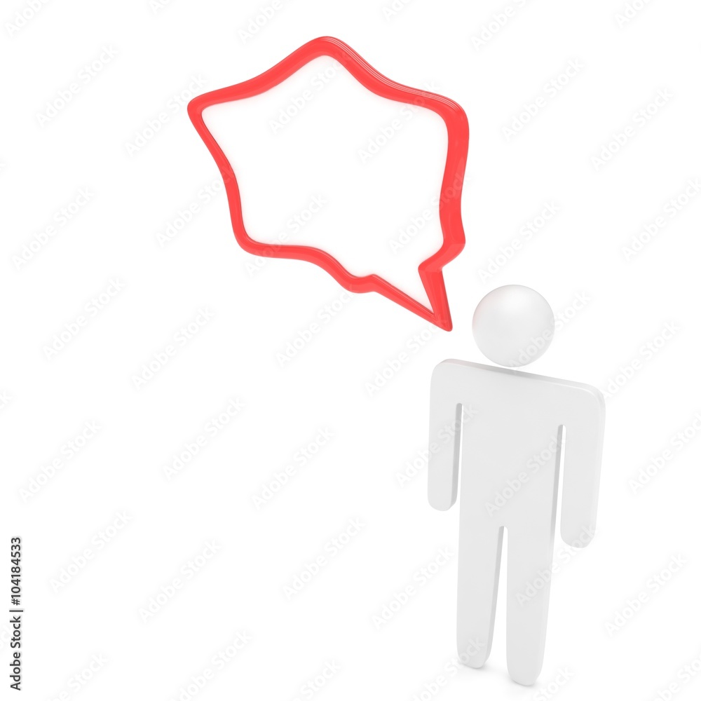 3d man with talk bubbles isolated over a white background 3d man with talk bubbles isolated over a white background