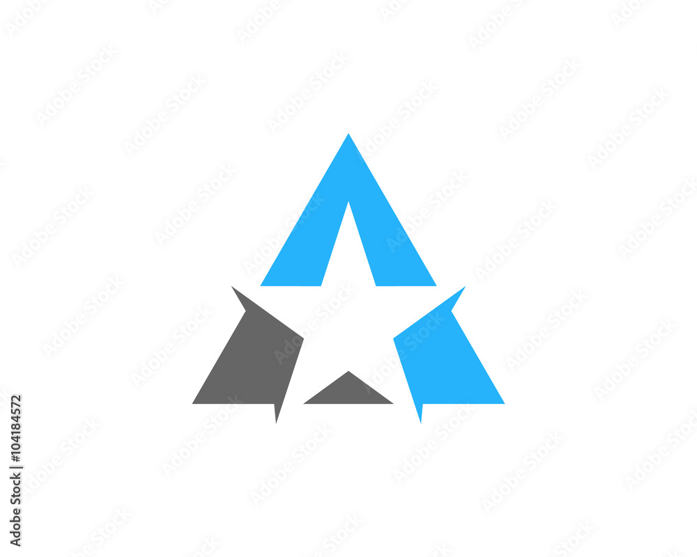 Letter A Star Logo Design Element Letter A Star Logo Design Element