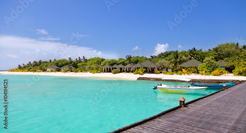 Fototapeta Naklejka Na Ścianę i Meble -  Tropical island resort on Maldives