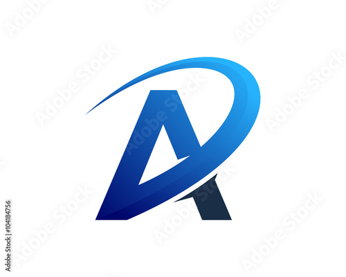 Letter A Swoosh Back Logo Design Element