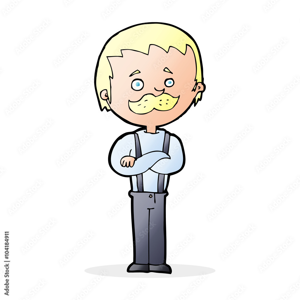 cartoon man with mustache