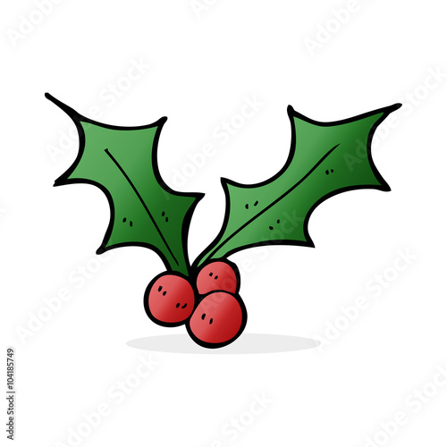 cartoon christmas holly