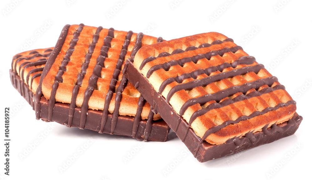zephyr cookie with chocolate on white background zephyr cookie with chocolate on white background