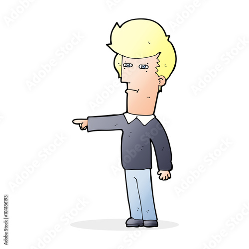 cartoon man blaming