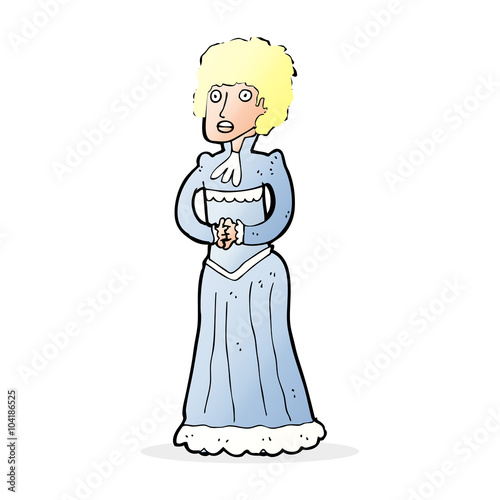 cartoon shocked victorian woman
