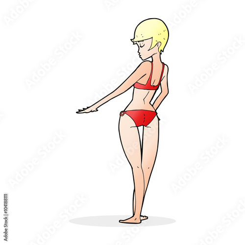 cartoon bikini woman