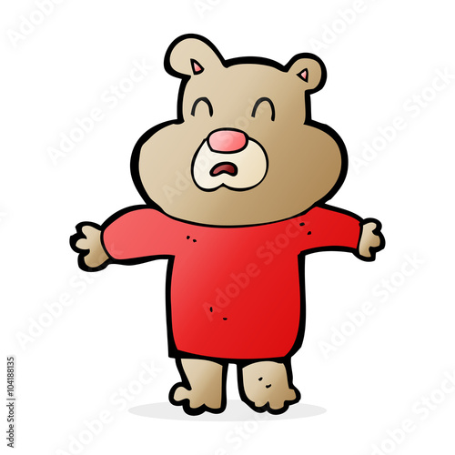 cartoon unhappy bear