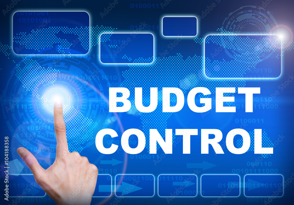 Touch screen digital interface of budget control concept Touch screen digital interface of budget control concept
