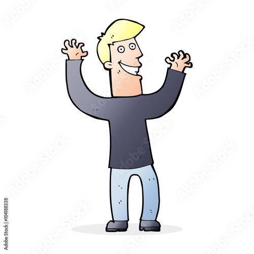 cartoon excited man