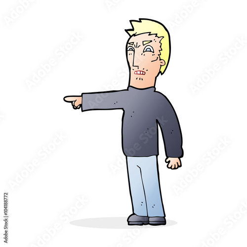 cartoon angry man pointing