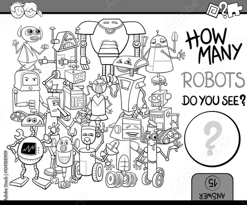 how many robots coloring page