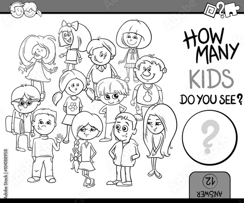 how many kids coloring book © Igor Zakowski