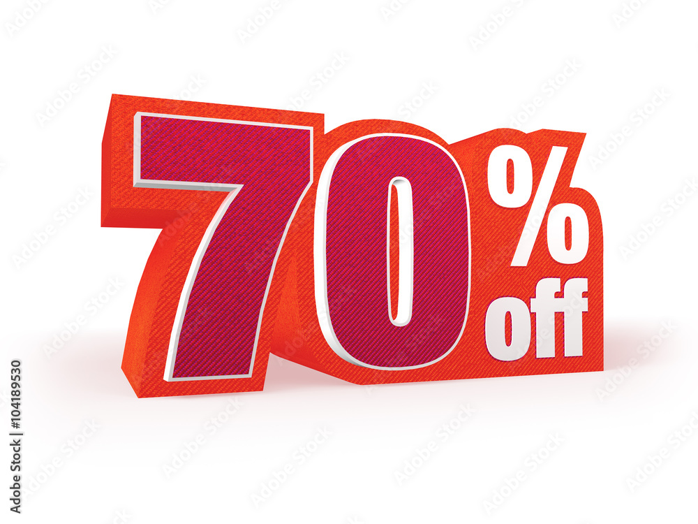 70 percent off red wool styled discount price sign 70 percent off red wool styled discount price sign