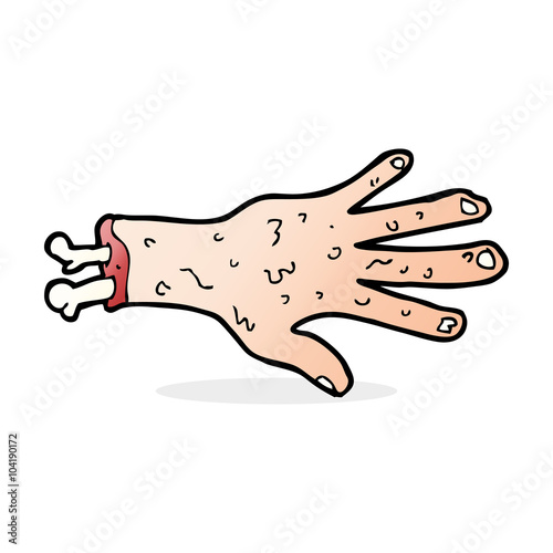 gross severed hand cartoon