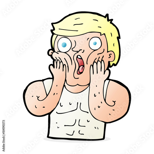 cartoon shocked gym man