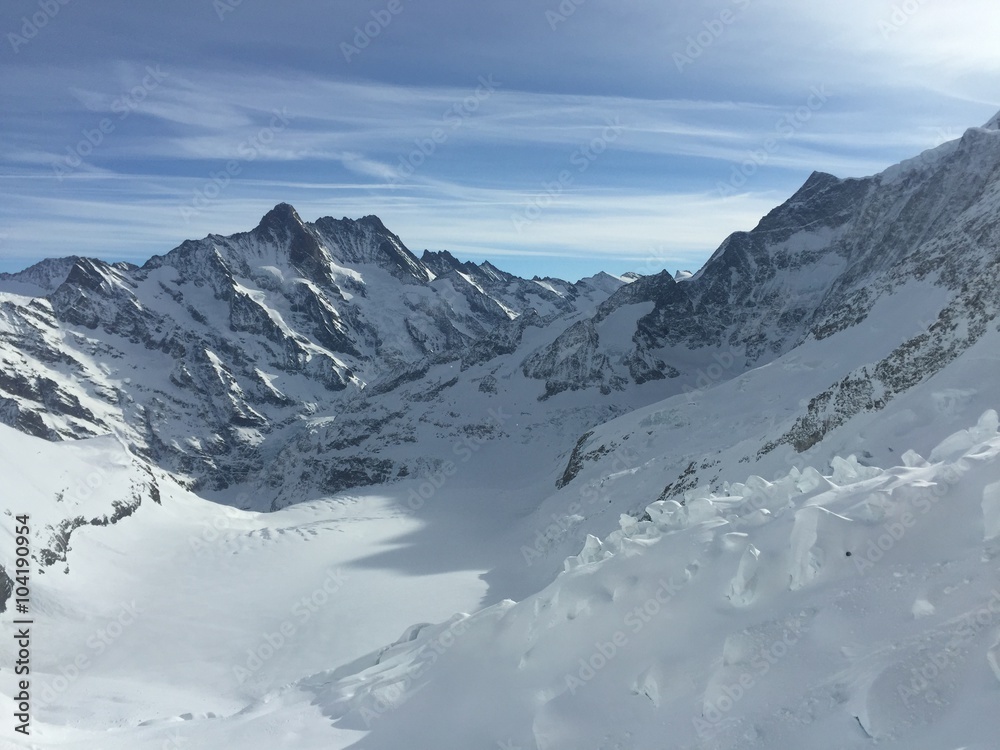 Snow Mountains In Jungfrau Switzerland