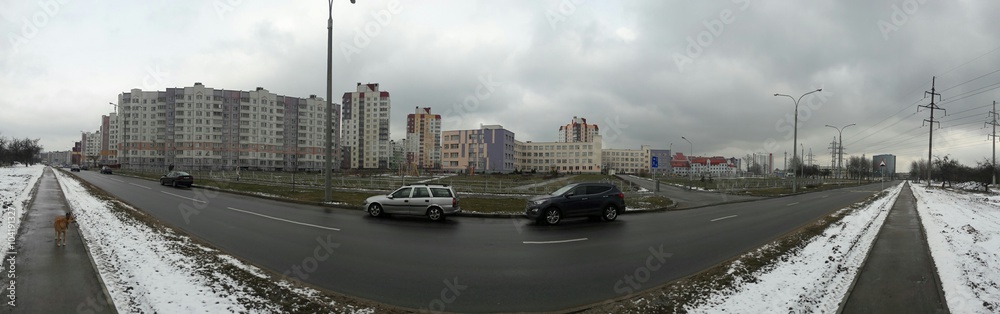 City landscape, cloudly day, panorama