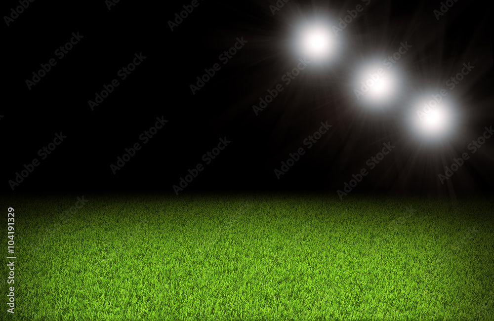 Football field and bright lights
