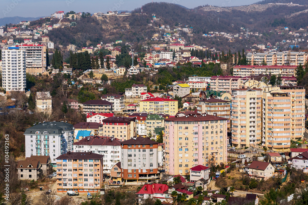 views of Sochi on a sunny February day.