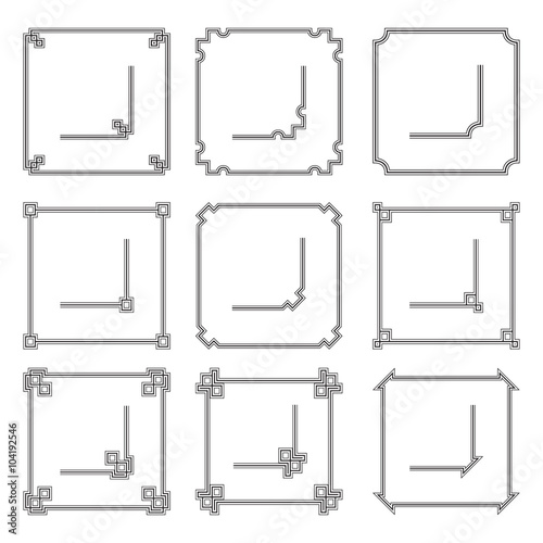 Vector frames borders art deco style