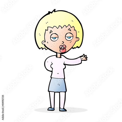 cartoon bored woman