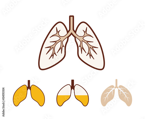 Human Lung Icons Set #1