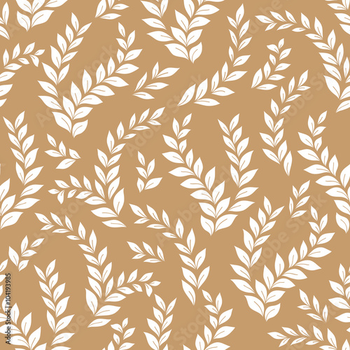 Fototapeta Naklejka Na Ścianę i Meble -  Seamless  vintage pattern with sprigs