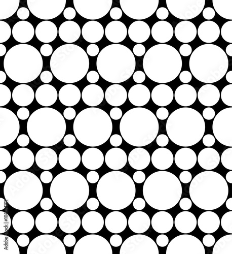 Fototapeta Naklejka Na Ścianę i Meble -  Vector modern seamless geometry pattern circles, black and white abstract geometric background, pillow print, monochrome retro texture, hipster fashion design